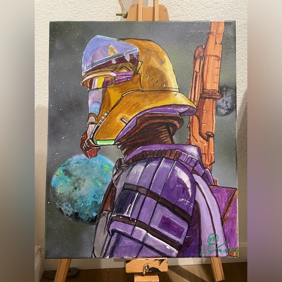 Star Wars PurpleStormtrooperPop Art Painting 16x20 Original